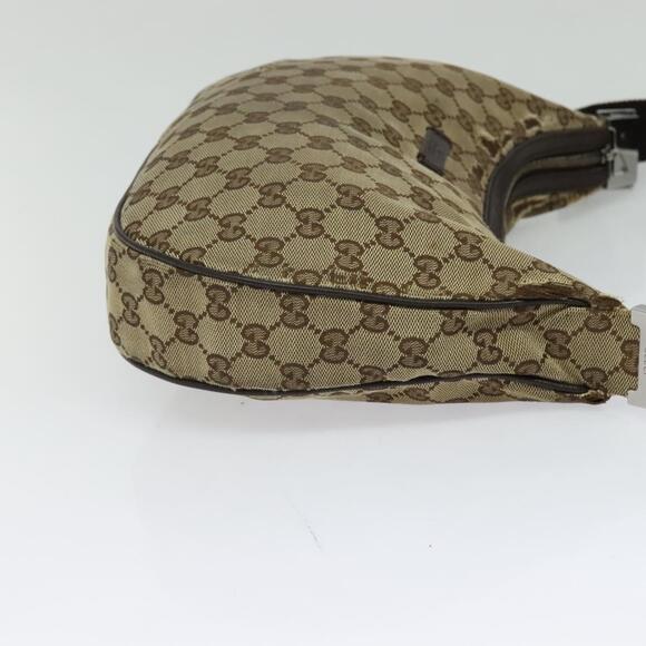 GUCCI GG Canvas Shoulder Bag Beige Silver - Picture 5 of 12